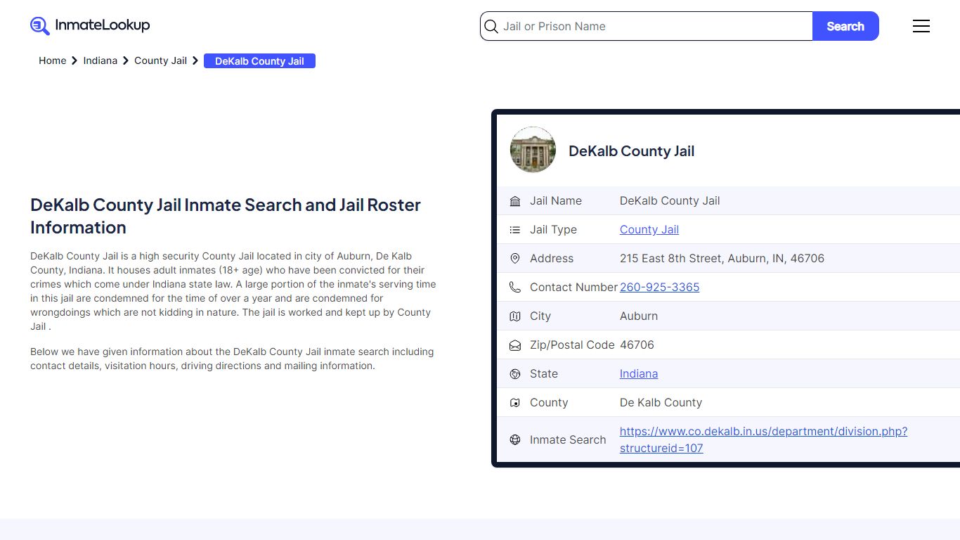 DeKalb County Jail Inmate Search and Jail Roster Information